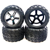 Traxxas 1/10 E-Revo Brushless Gemini Black Chrome Wheels & Talon Tires, 17mm Splined Hex - brevo_tires