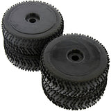 HoBao 1/8 Hyper 7 TQ Fire Racing Tires & Black Dish Wheels, 17mm - hyper7_tires_black2