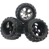 Traxxas 1/10 Nitro Stampede Talon Tires & Chrome Wheels, 12mm Hex - nstampede_tires