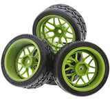 HPI Racing 1/10 RS4 Sport 3 & Drift Tech 7 Green Wheels & Spec-Grip Tires - rs4s_tires_green