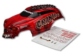 Traxxas 1/10 Craniac 2WD Red Craniac Body, Decals, Posts & Mounts - tra3634r