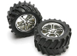 Traxxas 1/10 E-Maxx 4 Chevron Tires & SS Chrome wheels - tra5173_2029af49-32a2-4653-b024-d80e4853e935