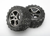 Traxxas 1/10 E-Revo Brushless Gemini Black Chrome Wheels & Talon Tires, 17mm Splined Hex - tra5374x_3125af47-4b2e-4d20-acea-373bd976fb60