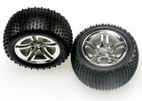 Traxxas 1/10 Nitro Sport Alias Tires & 12mm Hex Twin Spoke Wheels - tra5572r