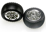 Traxxas 1/10 Nitro Rustler Front & Rear Tires & Chrome 12mm Hex Wheels - tra5572r_79e96b54-7452-4882-a939-0902cb7e0ec8
