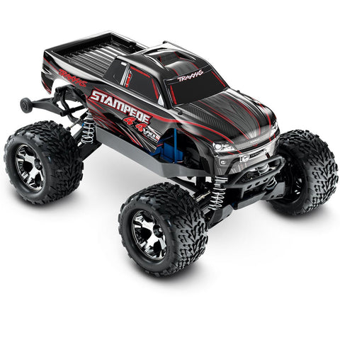 Traxxas 1/10 Stampede VXL 4x4 RTR w/TSM, Black, 67086-4 - tra67086-4-ll