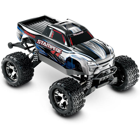 Traxxas 1/10 Stampede VXL 4x4 RTR w/TSM, Silver, 67086-4 - tra67086-4-ss